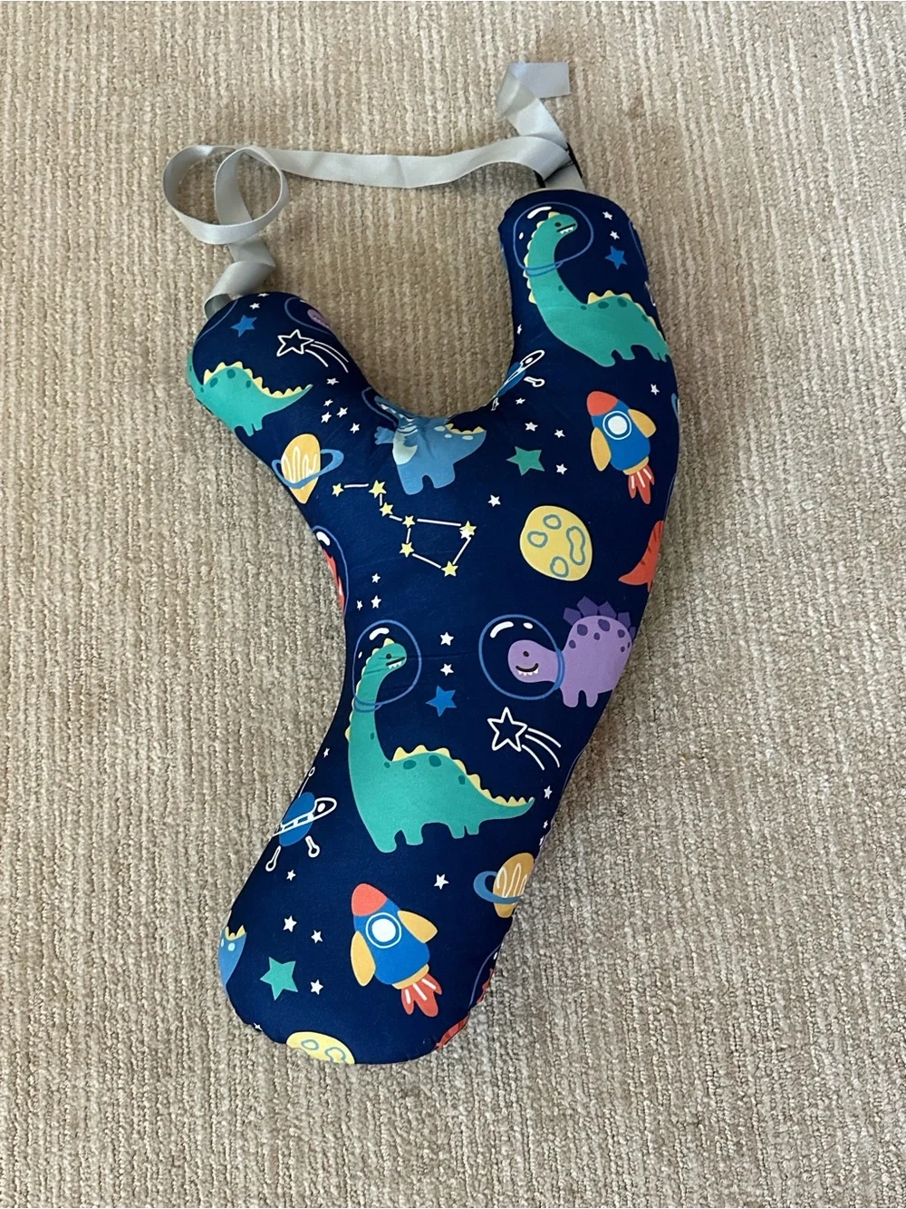 Kids Navy Dino Space Travel Neck Pillow